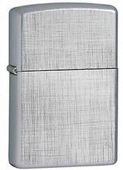 Фото Зажигалка ZIPPO Linen Weave с покрытием Brushed Chrome, латунь/сталь, серебристая, матовая, 36x12x56 мм
