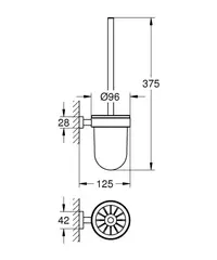 Туалетный ершик колба стеклянная Grohe Essentials Cube 40513001