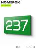 Номер на дверь 237, табличка на дверь для офиса, квартиры, кабинета, аудитории, склада, зеленая 120х70 мм, Айдентика Технолоджи