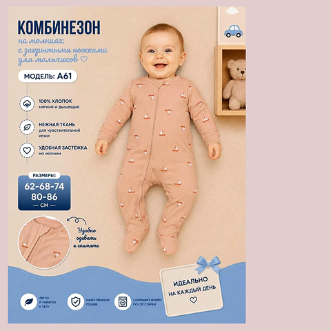 Комбинезон хлопок м (62-86) 260815-R1527