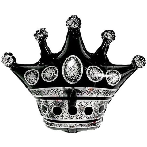 Шар-фигура Корона черная с серебром, 76 см