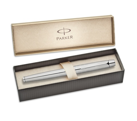 Перьевая ручка Parker IM Premium Shiny Chrome Chiselled, F(S0908640)