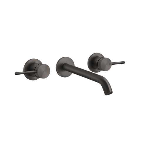 Gessi 316 54294#707 Встраиваемый смеситель для раковины на 3 отверстия, излив 200-180мм (внешние части), цвет: brushed black metal pvd