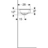 Geberit Xeno2 500.529.01.1 Раковина, 40x12.5x28см, белый / Специальное керамическое покрытие KeraTect