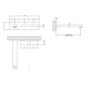 Gessi Rettangolo T 20484#299 Встраиваемый смеситель для раковины с индивидуальной длиной излива (70-300мм), без донного клапана(внешние части), цвет: черный
