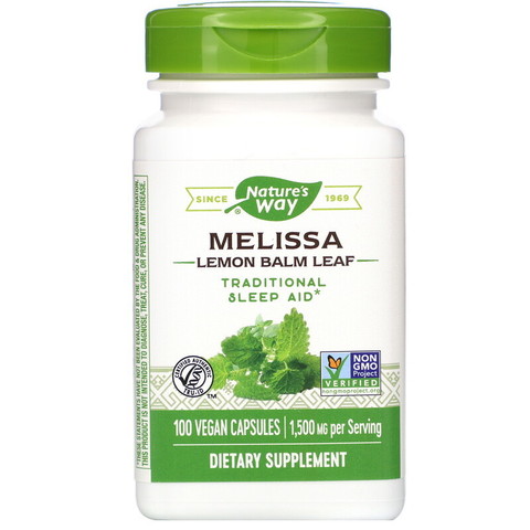 Nature's Way, Melissa, Lemon Balm Leaf, 1,500 mg, 100 Vegan Capsules