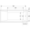 Geberit Renova Plan 554.306.01.1 Ванна прямоугольная, 180x80см