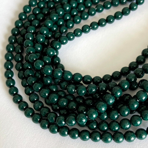 Жемчуг Preciosa, цвет Ceramic Malachite, 4 мм, 40 шт.