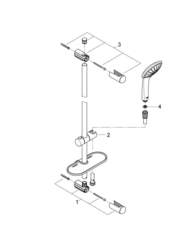 Душевой гарнитур с полочкой GROHE Euphoria (ручной душ, штанга 900 мм, шланг 1750 мм), хром (27267001)