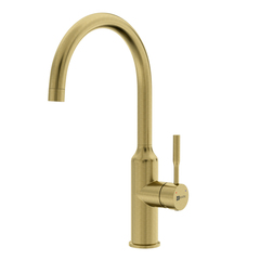 Lemark LM5079LGN Смеситель для кухни с поворотным изливом, высота излива 25 см, длина 21 см, нерж. сталь/ светлое золото нано фото