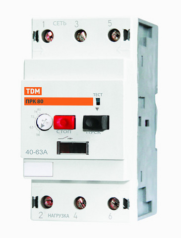 Пускатель ПРК80-6 In=6A Ir=4-6A Ue 660В TDM