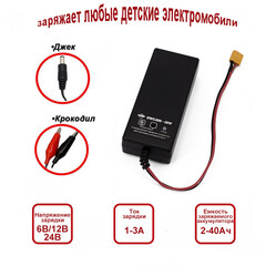 Зарядное уcтройство для быстрой зарядки аккумулятора 6V/12V/24V
