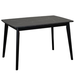Стол Oslo раскладной 120-160x80x76см, Мрамор неро, чёрный