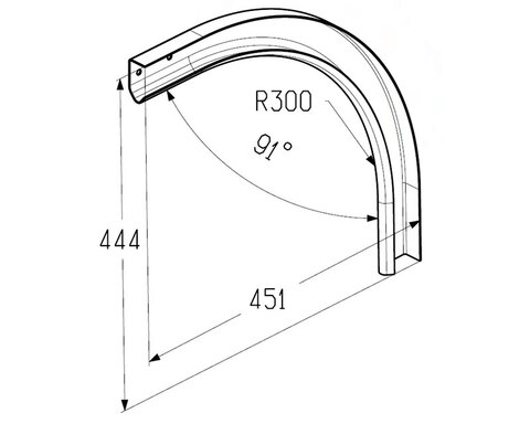 Элемент радиусный левый RE801SL ALUTECH