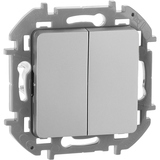 Выключатель двухклавишный - Legrand Inspiria - 10АХ 250В безвинтовые зажимы - алюминий — фото 3