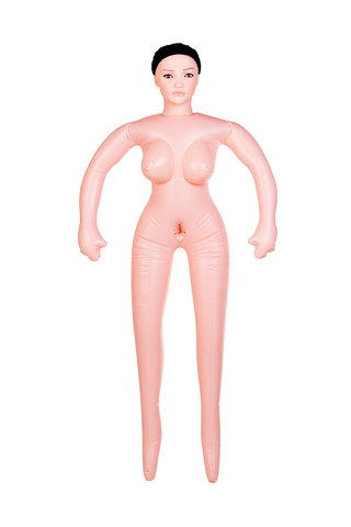 Кукла надувная Dolls-X by TOYFA Медсестра Emilia, реалистичная голова,брюнетка, с двумя отверстиями
