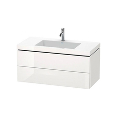 Duravit L-Cube LC6928O2222 Тумба под раковину, ширина, мм-1000, глубина, мм-480, высота, мм-500, тип установки-подвесной, форма мебели-прямоугольная, раковина-есть, количество раковин-1, вырез под раковину-один, форма раковины-прямоу фото