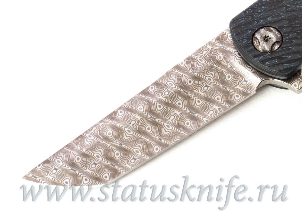 Нож TFK Tengu Damascus CF Green Anodized