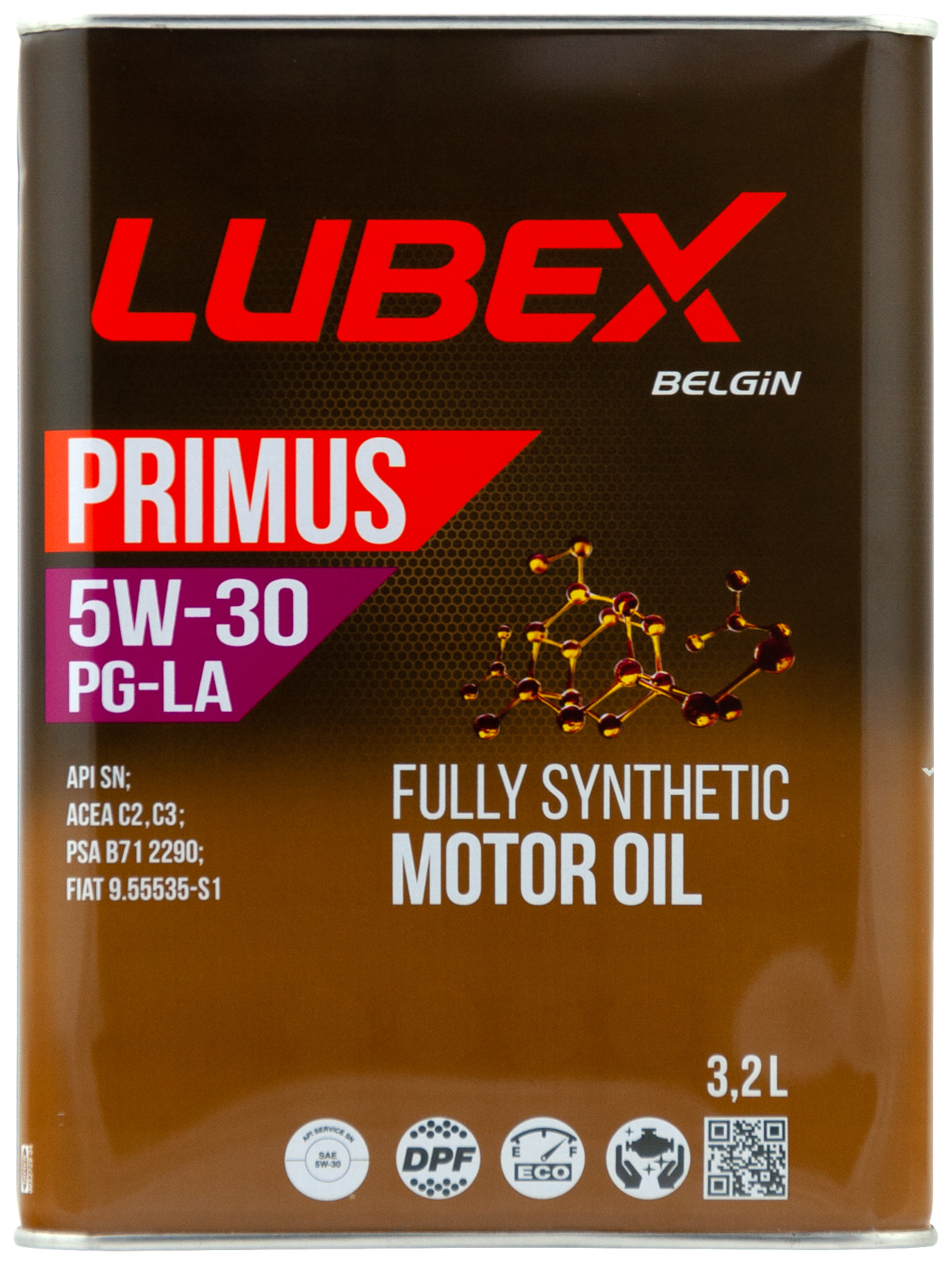 Моторное масло LUBEX PRIMUS PG-LA 5W-30 синтетическое 3,2л