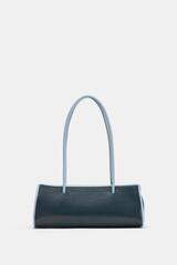 ZARA ПРЯМОУГОЛЬНАЯ СУМКА С ПЛЕЧЕВЫМ РЕМНЕМ, СИНИЙ