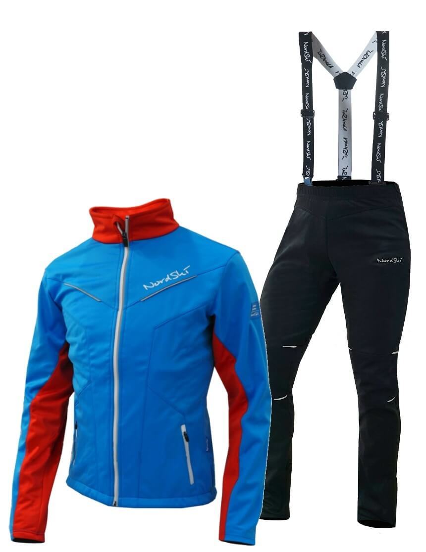 Nordski National Premium разминочный лыжный костюм мужской Blue-Black