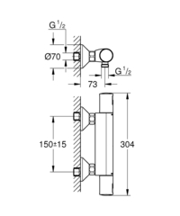 Термостат для душа GROHE Precision Start внешнего монтажа, матовый черный (345942430)