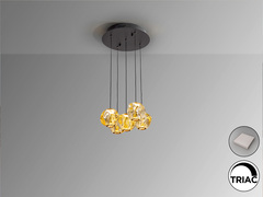 Люстра Zaria 5L черный/бронзовый/янтарный D25 DIM
