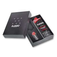 Фото Подарочная коробка Zippo (кремни + топливо, 118 мл + место для зажигалки), 118х43х145 мм