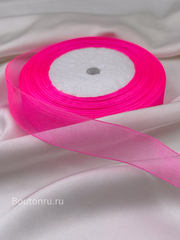 Лента капроновая органза розовая
