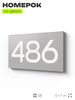 Номер на дверь 486, табличка на дверь для офиса, квартиры, кабинета, аудитории, склада, серая 120х70 мм, Айдентика Технолоджи