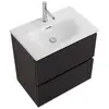 BelBagno UNO-MINI-500-2C-SO-GSO База под раковину подвесная с фрезеров. ручк. по всей длине фасада с двумя выкатн. ящ., Темно-Серый Мат., 500x395x608