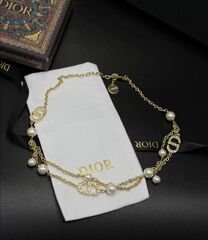 Колье-чокер двухрядный с жемчугом и подвесками style by DIOR