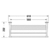 Duravit Starck T 99444600 Полочка для полотенец 610x232мм настенная, цвет черный матовый