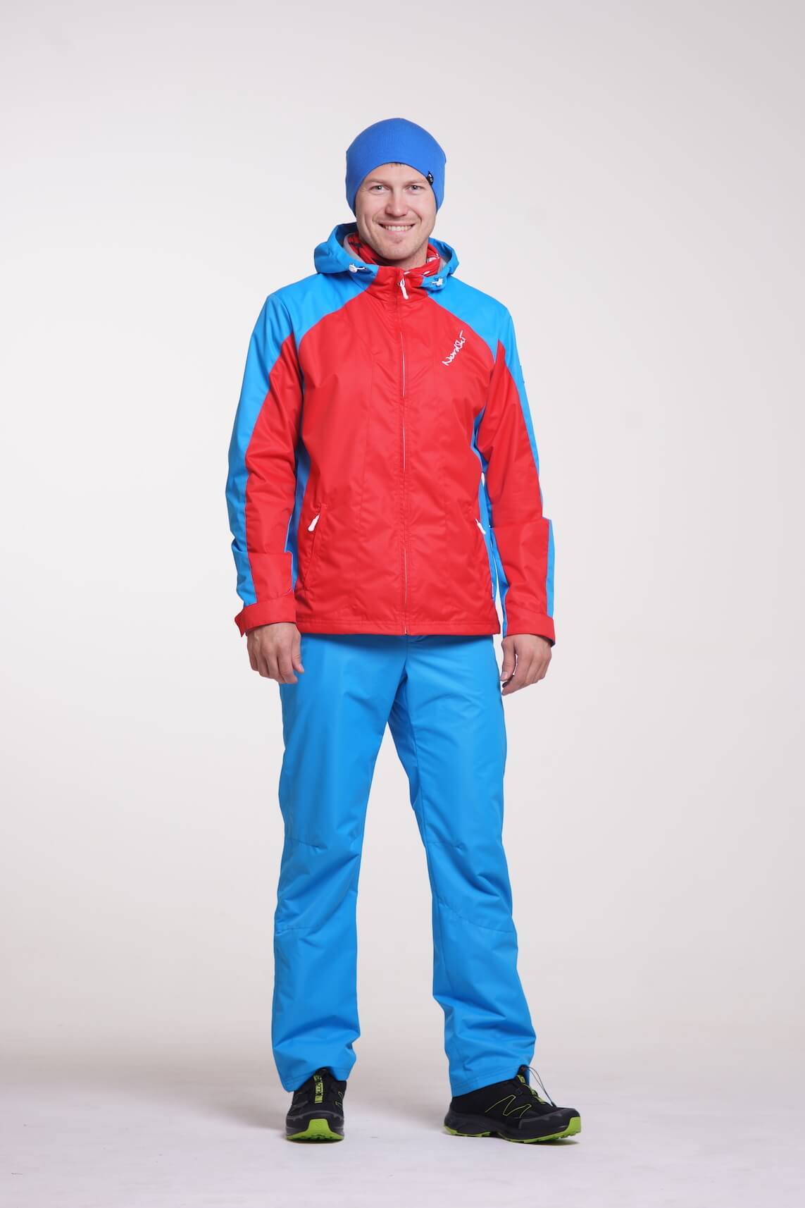 Nordski National мужской ветрозащитный костюм красный