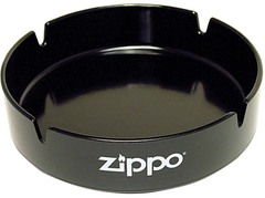 Фото Пепельница ZIPPO, долговечный пластик, чёрная с фирменным логотипом, диаметр 13 см