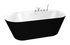 BelBagno BB14-NERO/BIA Отдельностоящая акриловая ванна с возможностью установки смесителя на борт ванны, 178x84, цвет: чёрный фото