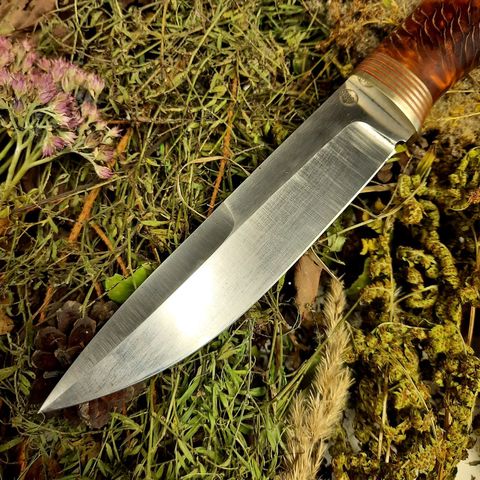Нож Мясник, S390, композитный акрил красный