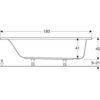 Geberit Renova Plan 554.306.01.1 Ванна прямоугольная, 180x80см