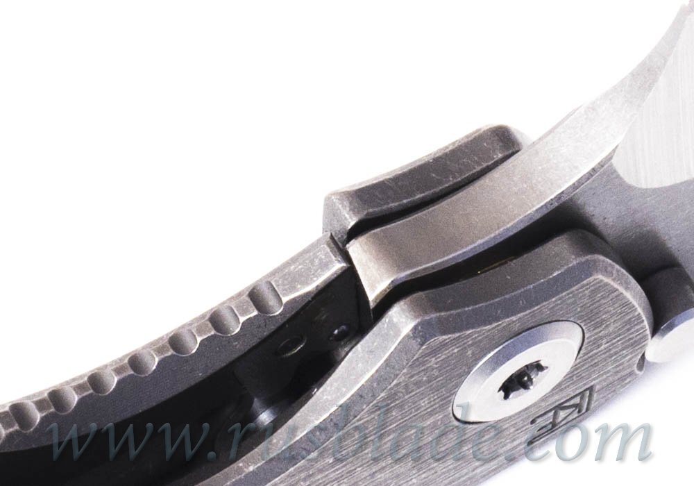 CKF/Rotten Evo 3.0A (grey Ti handle, grey Ti clip & spacer, M390 satin/stonewash) - фотография 