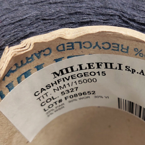 Смесовка с кашемиром (5%) MILLEFILI CASHFIVE GEO 1/15 маренго
