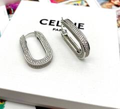Серьги -конго овальные с микроцирконами style by CELINE