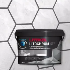 Затирка швов цементная Litokol Litochrom 1-6 Luxury Evo LLE.135 антрацит, ведро 2 кг
