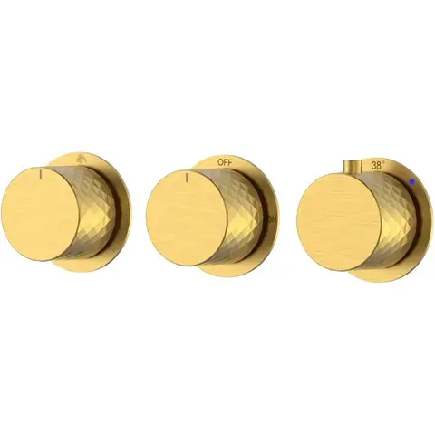 Boheme 124-T-3-MG.1 Смеситель встроенный с термостатом STICK DIAMOND MATT GOLD 3-проходной