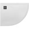 BelBagno TRAY-MR-UNO-RH-120/90-550-35-W-L-NO Поддон из искусственного мрамора в комплекте с сифоном с чёрной матовой декоративной накладкой