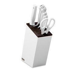Набор из 4 кухонных ножей, ножниц, мусата и дизайнерской подставки серии White Classic WUSTHOF арт. 1090270602