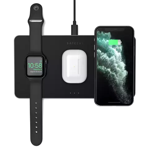 Беспроводная зарядка Satechi Trio Wireless Charger With Magnetic Pad Подставка