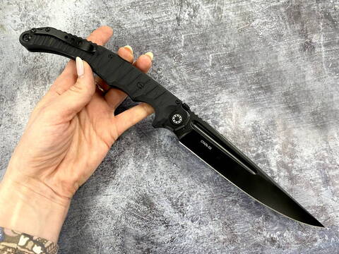 Большой складной нож Аватар Black на подшипниках, D2, 334-700424