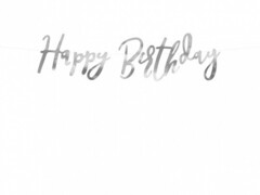 Гирлянда "С Днем Рождения" [Happy Birthday] (серебро) 62 см