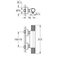 Термостат для душа GROHE Grohtherm 1000 Performance, хром (34776000)