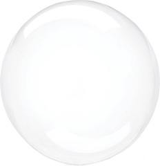 Шар К Deco Bubble (Бабл), 18''/34 см, Прозрачный, Плоский, 1 шт. (В черной упаковке)